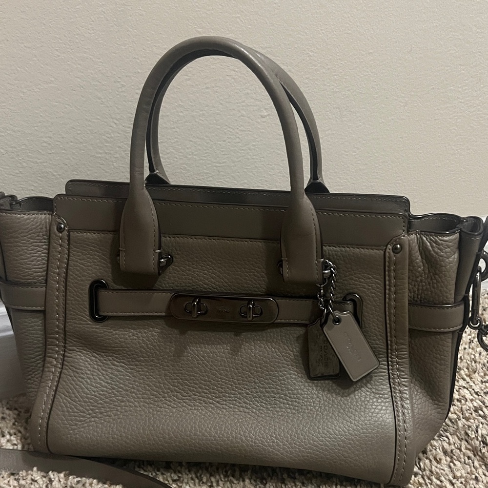 Coach Taupe Leather Satchel